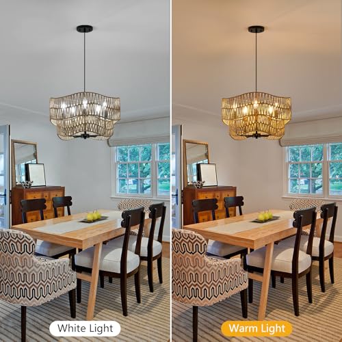 19.68" Large Rattan Chandelier