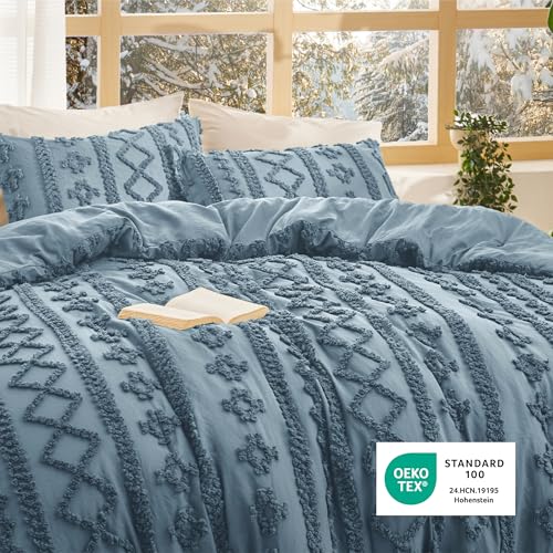 Tufted Boho Comforter Set Queen Size