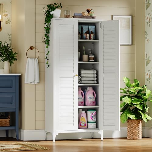 63.58 in Metal Pantry Cabinet with Adjustable Shelves