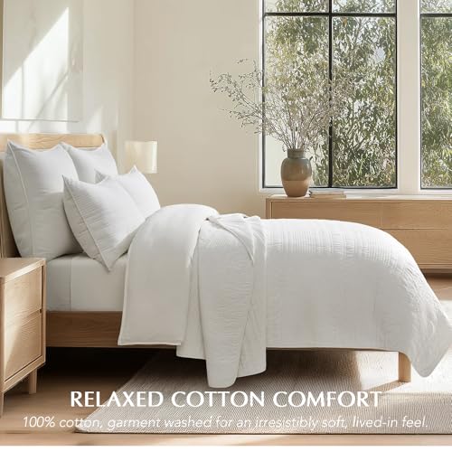 HOME 100% Cotton Modern Lines Quilt Set Queen Size