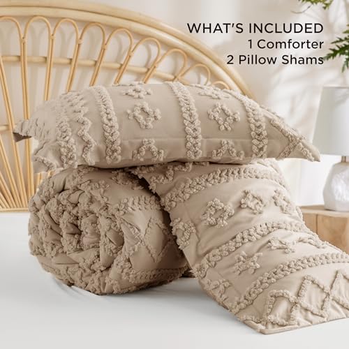 Tufted Boho Comforter Set Queen Size