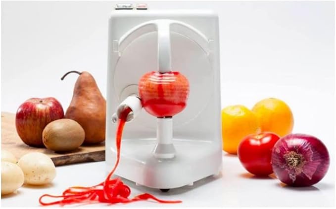 Pelamatic - Automatic Orange Peeler Pro | Peels 3 Fruits/Vegetables Per Minute | Electric Apple/Orange/Potato Peeler | Rust-Resistant, Easy Cleanup, White, One Size, Plastic