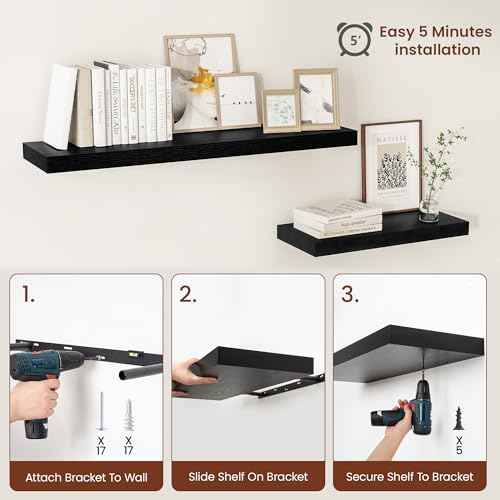 12 Deep Floating Shelves 30x12” Set of 2 (2 Count)