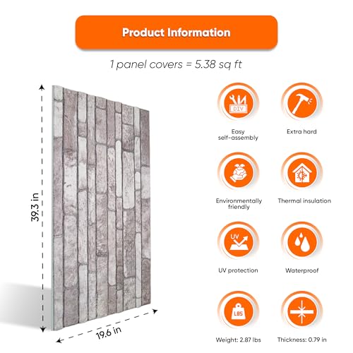 3D Wall Panels Brick Effect