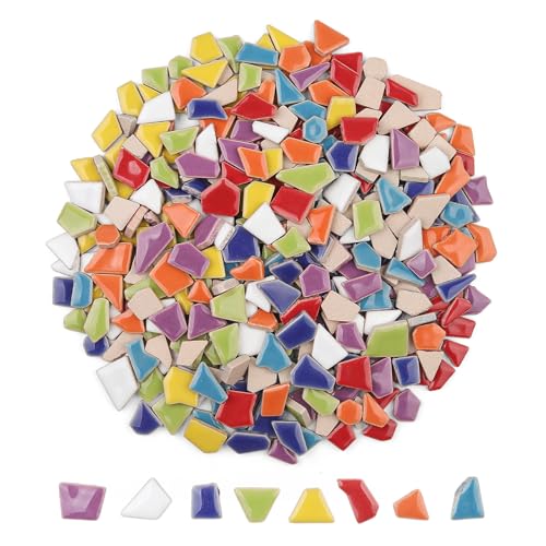 1LB Irregular Shape Ceramic Mosaic Tiles for DIY Crafts Bulk