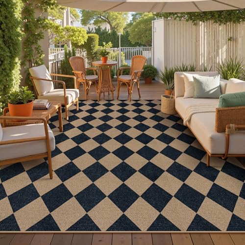Checkered Easy Jute Living Room Rug (80 Sq Ft)