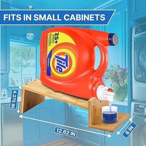 Liquid Laundry Detergent Holder Stand with Tray & Strap