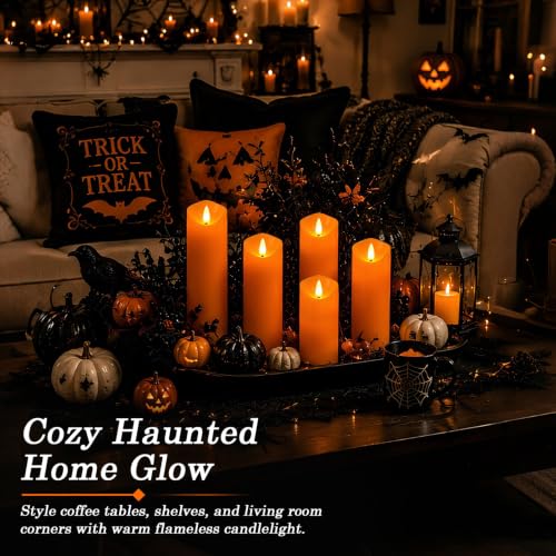 Orange Halloween Flameless Candles
