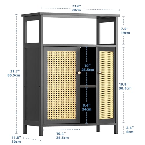 Rattan Bathroom Storage Cabinet