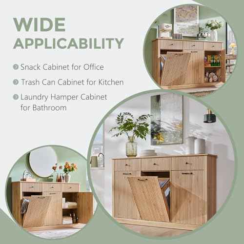 Triple Tilt Out Trash Can Cabinet