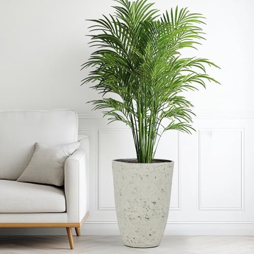 Autodaya 19.5" Resin Tall Planters for Outdoor Plants (2 Count)