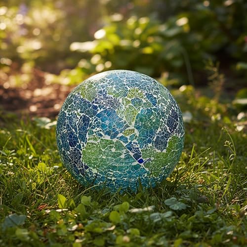 Sunnydaze 10" Mosaic Glass Gazing Ball for Garden (2 Count)