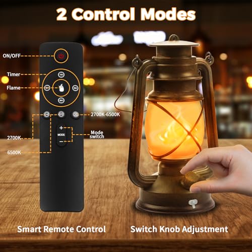 4 Pack Bronze Vintage 4 Modes Rechargeable Lanterns with Remote Control (4 Count)