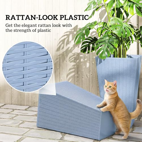 24 in Taper Tall Planters for Outdoor Plants Set of 3 (3 Count)