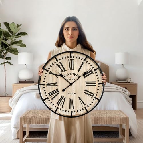 Rustic Farmhouse Wall Clock 24 Inch