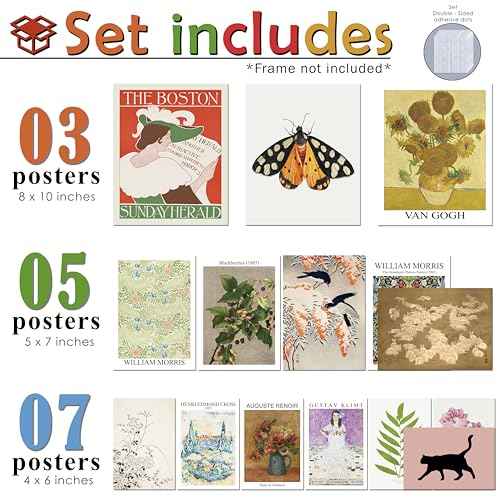 15PCS Unframed Vintage Eclectic Maximalist Art (15 Count)