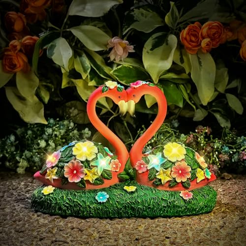 Solar Flamingo Garden Decor Statue
