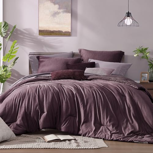 Full Size Comforter Set 7 Pieces Italian Plum Bed in a Bag