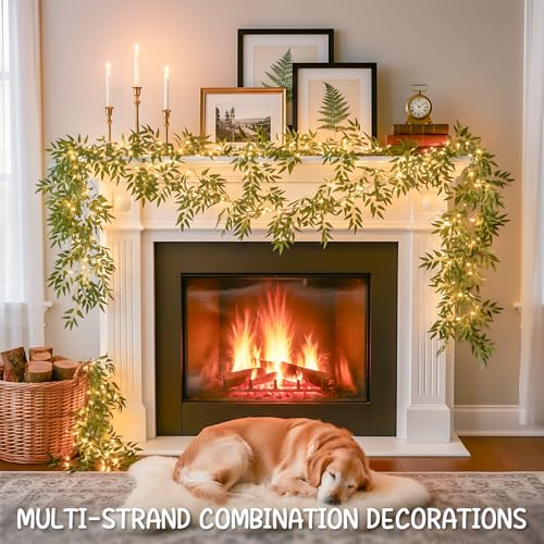 13.1FT 40LED Willow Vine with Lights Battery Powered Copper Wire