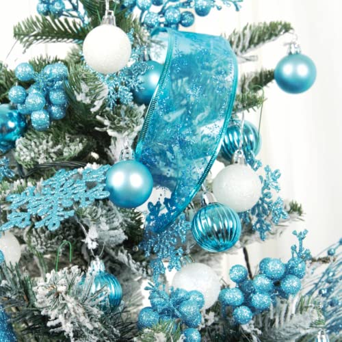 24ct Blue Christmas Ball Ornaments for Tree Decorations (24 Count)