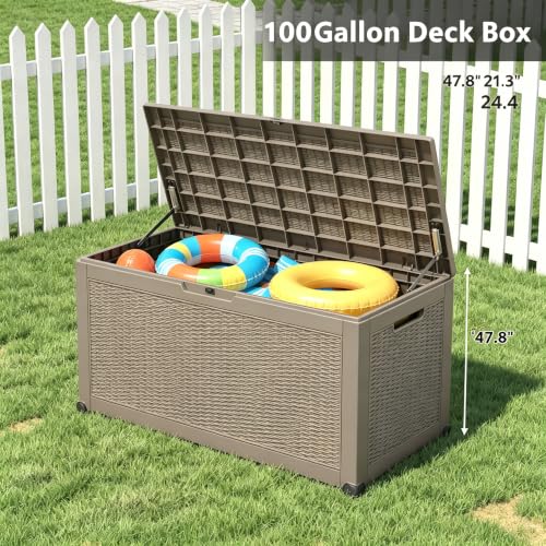 110 Gal Outdoor Storage Box Waterproof Lockable