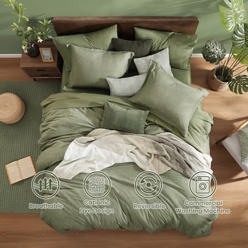King Size Comforter Set Sage Green 7 Pieces Bed in a Bag