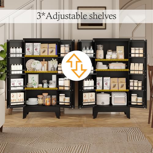 Black Kitchen Pantry Storage Cabinet