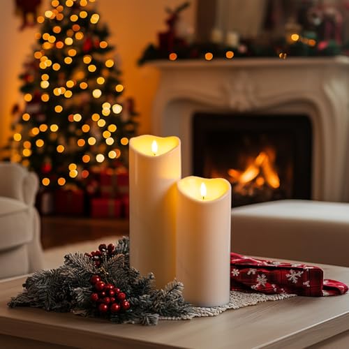 4"x9" Outdoor Waterproof Flameless Candles with Timers and Remote Control (4 Count)