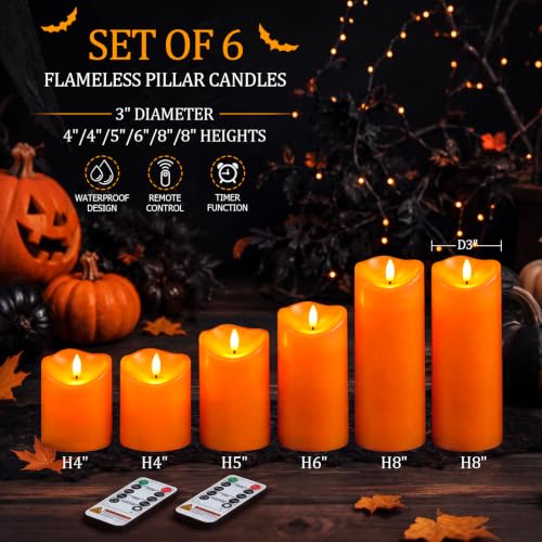 Halloween Orange Waterproof LED Candles
