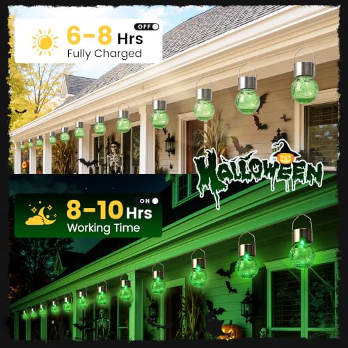 Halloween Solar Lights Outdoor Solar Hanging Lanterns Outside 12PC (12 Count)