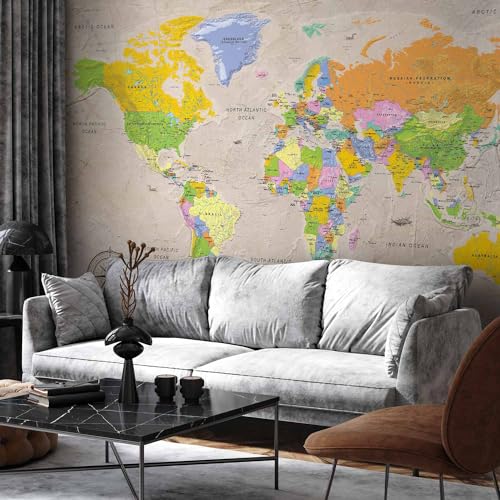 Wall Mural World Map 157x110 in (120.55 Sq Ft)