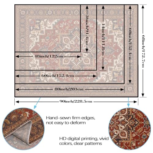 Vintage Floral Tapestry Wall Hanging Hippie Indian Bohemian Mandala Tapestry Aesthetic Retro Oriental Brown Small Tapestries for Mural Bedroom Living Room Dorm Decor 60 x 44 Inch