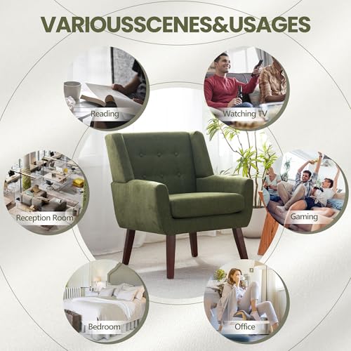 Accent Chair Upholstered Button Tufted Armchair