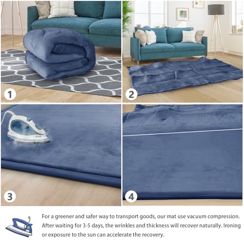 Baby Play Mat for Floor Nursery Rug Muscle Mat Area Rug Playroom Rug 59"x71" Playpen Mat Elastic Foam 1.3" Thick Crawling Mat for Babies