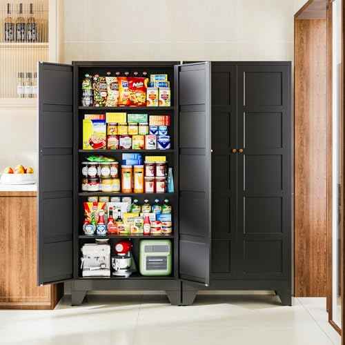 71" H Metal Storage Cabinet with 2 Doors and 4 Shelves