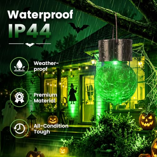 Halloween Solar Lights Outdoor Solar Hanging Lanterns Outside 12PC (12 Count)