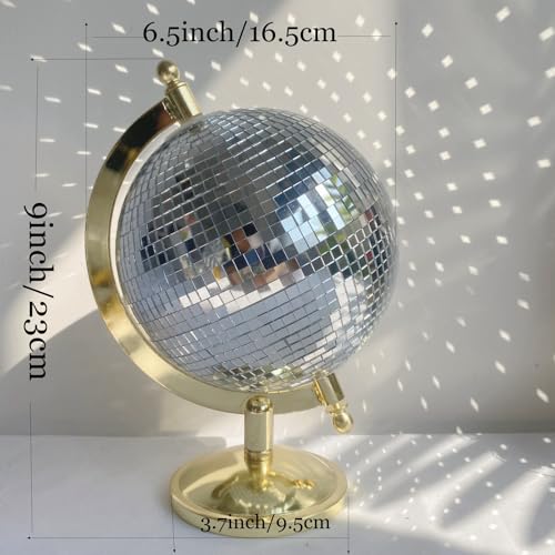 Disco Ball Globe Home Decor Statues Classic Tabletop Art Sculpture Gold Discoball Unique Western Modern Decorative Aesthetic Sculptures