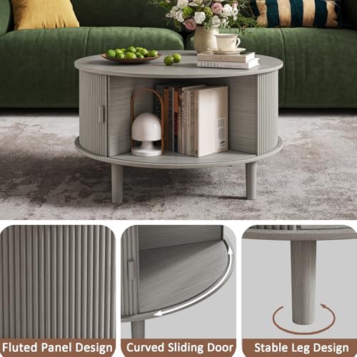 Round Coffee Table with Storage
