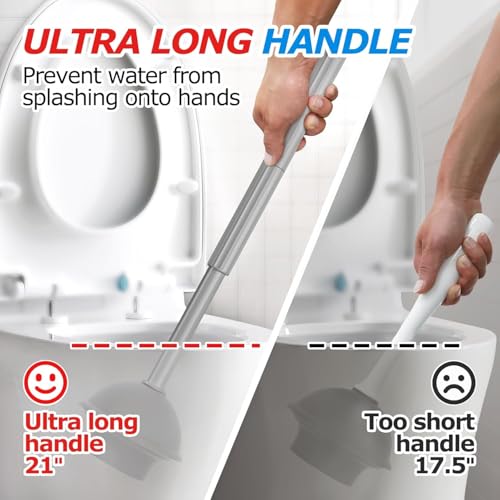 2Pack 3in1 Toilet Brush and Plunger Set (2 Count)