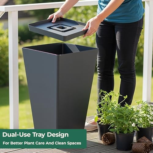Garden Large 28 in.Tall Planters Set of 2 for Indoor and Outdoor (2 Count)