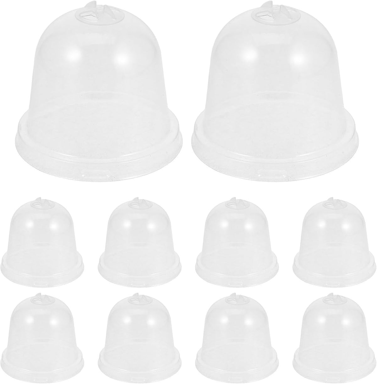 Mipcase 10pcs Transparent Plant Growth Domes Plastic Garden Cloche Covers for Plant Pot Hoods Ideal for Indoor and Outdoor Gardening Plant Enclosure Shields