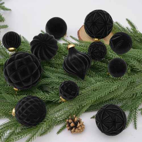 46PCS Velvet Christmas Ball Ornaments Set (46 Count)