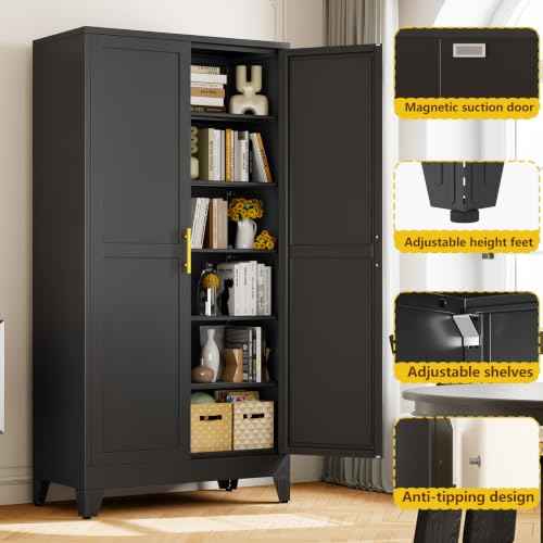 Metal 79“ Kitchen Pantry Cabinet