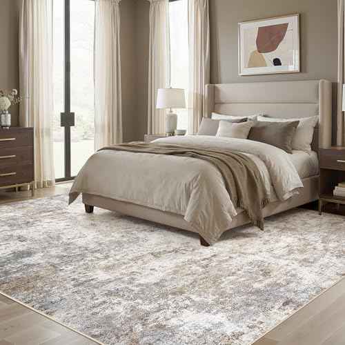 12x15 Area Rug Living Room Rugs Extra Large Brown Grey Carpet (24 Count)