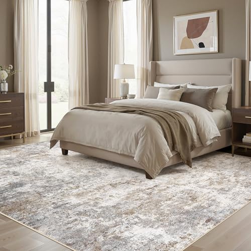 11x14 Area Rug Living Room Rugs Extra Large Brown Grey Carpet (24 Count)