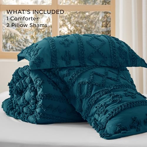 Tufted Boho Comforter Set Queen Size