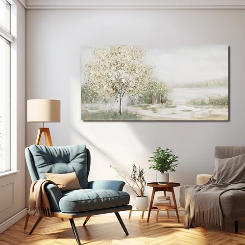 Green Wall Art Modern Nature Wall Art Canvas Art Wall Decor Spring Scene Wall Art Decor Artwork Large Wall Art Prints for Room Living Room Bedroom Office Decor 24X48 inch