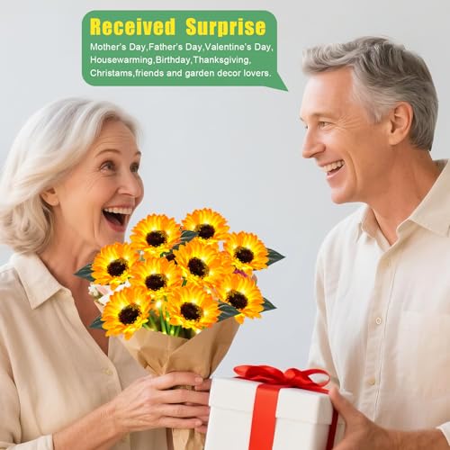 6 Pack Sunflower Solar Garden Lights Decorative Solar Landscape Lights (2 Count)