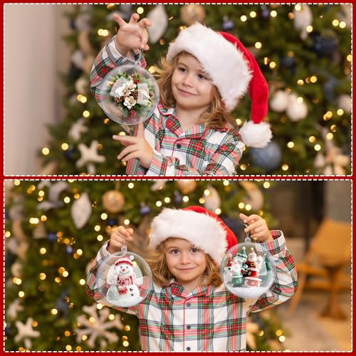 12 Pieces 6.3 Inch Christmas Clear Plastic Fillable Ball Ornaments (50 Count)