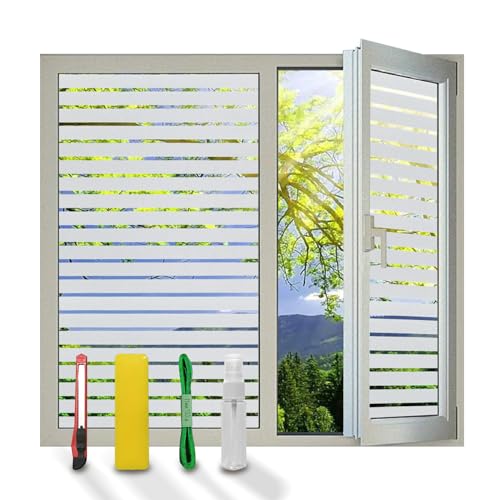 Window Privacy Film Striped with Tools
